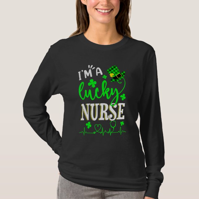 I'm A Lucky Nurse Shamrock Top Hat St Patrick's Da (Front)
