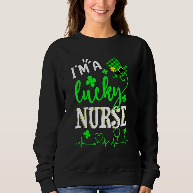 I'm A Lucky Nurse Shamrock Top Hat St Patrick's Da (Front)