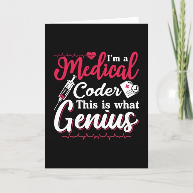 I'm A Medical Coder This Genius Coding Programmer Card (Front)
