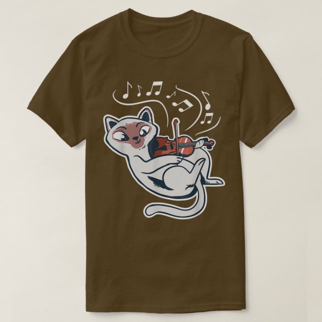Im A Meowsician Violin Playing Cat Gift T-Shirt (Design Front)