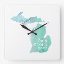 I'm A Michigander Watercolor Filled Silhouette