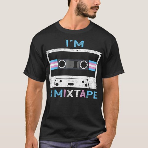 Im A Mixtape Transgender Pride Flag LGBTQ Retro LG T_Shirt