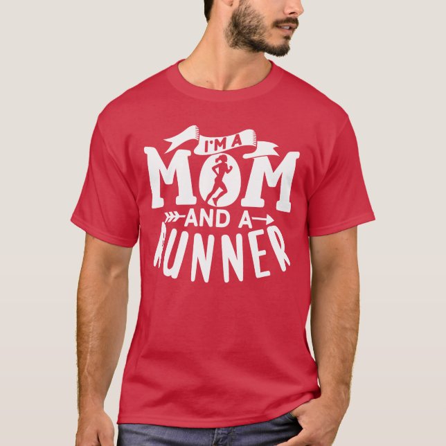 Im A Mom And A Runner Jogging Mother Running vinta T-Shirt (Front)