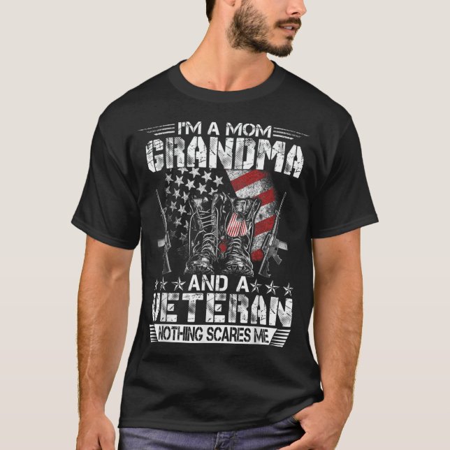 I'm A Mom Grandma And Veteran Mother's Day T-Shirt (Front)