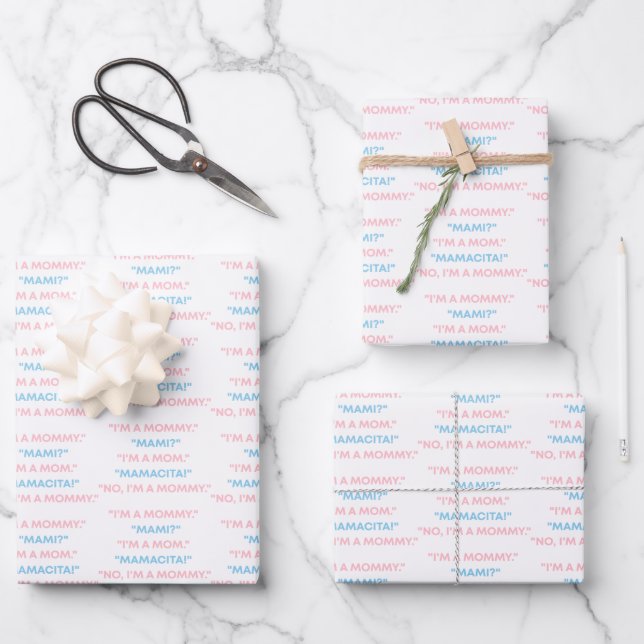 "I'm a Mommy" Wrapping Paper – Love Island (Front)