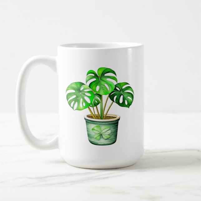 I'm a Monstera without My Coffee | Funny Plant Pun Coffee Mug (Left)
