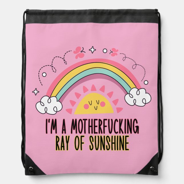 I'm A Motherf*cking Ray of Sunshine Bath Towel Set Drawstring Bag (Front)