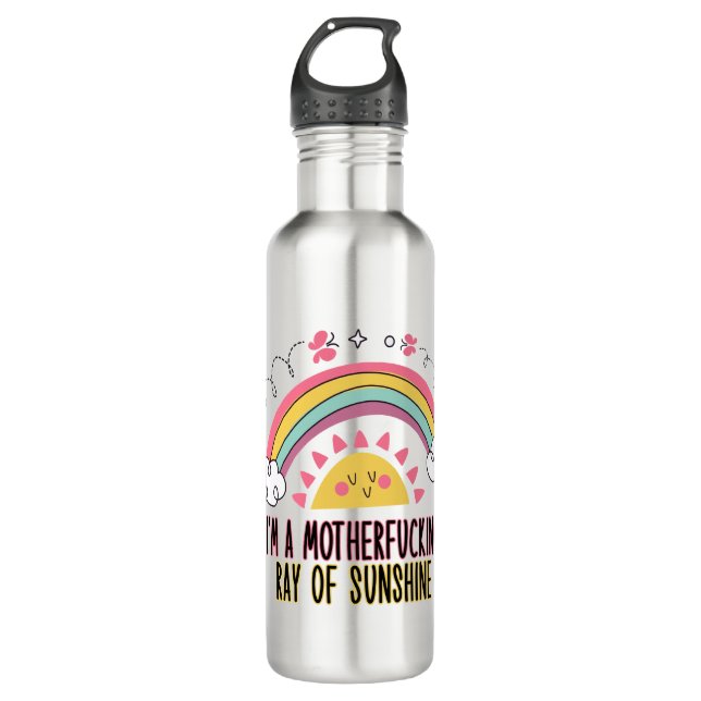 I'm A Motherf*cking Ray of Sunshine Bath Towel Set Stainless Steel Water Bottle (Front)