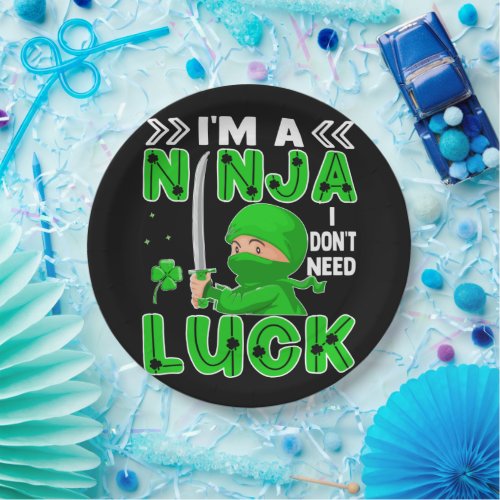 Im A Ninja I Dont Need Luck St Patricks Day Paper Plates