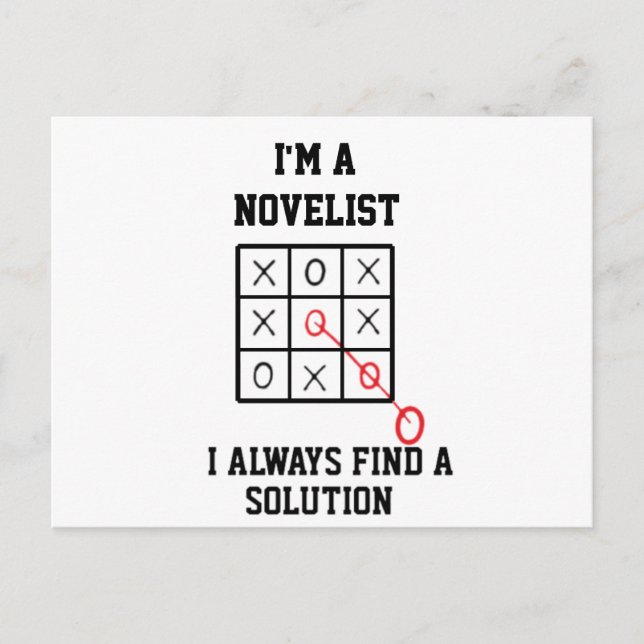 Im A Novelist I Always Find A Solution  Postcard (Front)