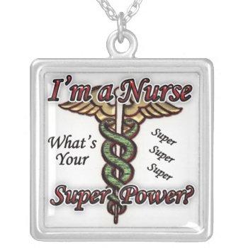I'm A Nurse Silver Plated Necklace by medical_gifts at Zazzle