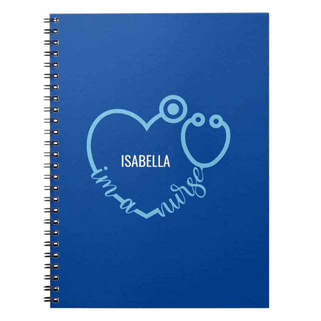 I'm A Nurse Stethoscope Heart Modern Personalized  Notebook (Front)
