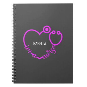 I'm A Nurse Stethoscope Heart Modern Personalized Notebook