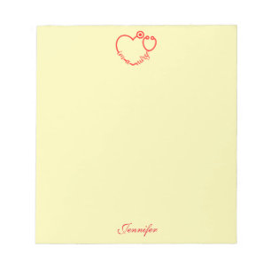 I'm A Nurse Stethoscope Heart Personalized Name Notepad
