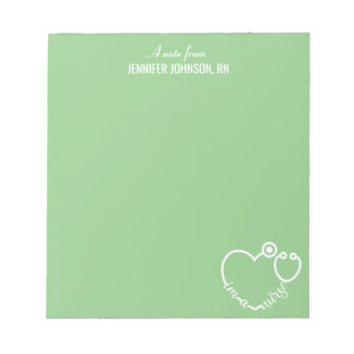 I'm A Nurse Stethoscope Personalized Name Elegant  Notepad