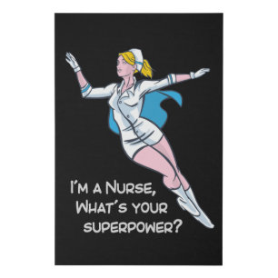 I'm a nurse what's your superpower faux canvas print