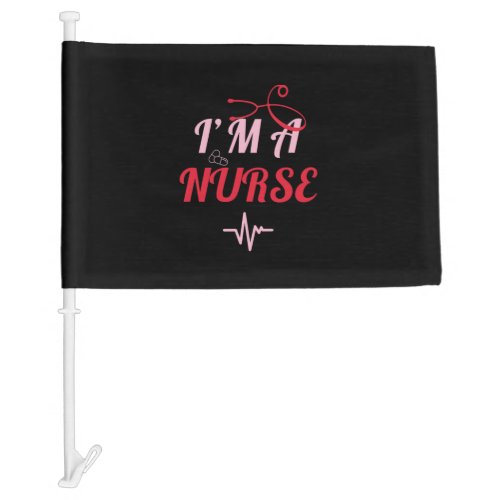 im a nurse womens shirt car flag
