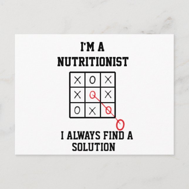 Im A Nutritionist I Always Find A Solution   Postcard (Front)