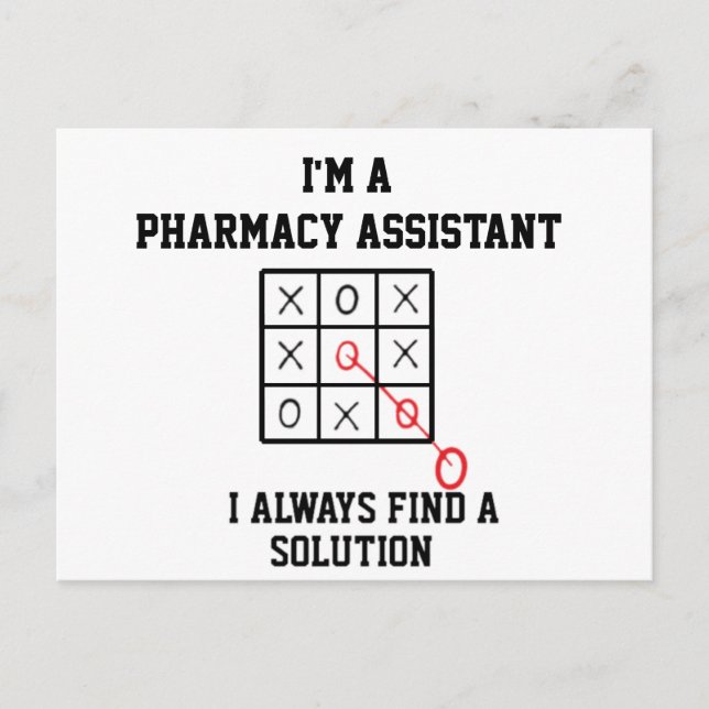 Im A Pharmacy Assistant I Always Find A Solution Postcard (Front)