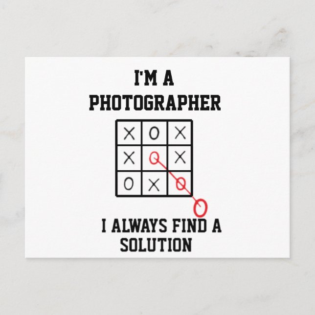 Im A Photographer I Always Find A Solution  Postcard (Front)