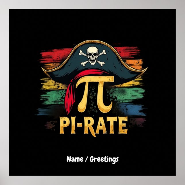 I'm a Pirate Pi Day A Funny Math Adventure Poster (Front)