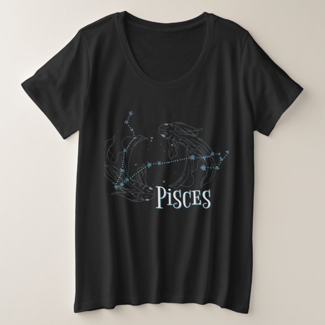 I'm A Pisces Girl. Trendy Pisces Zodiac Sign Plus Size T-Shirt (Design Front)