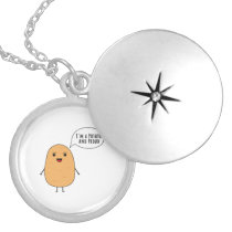 I'm a potato and proud locket necklace