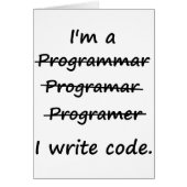 I'm a Programmer I Write Code Bad Speller Cards (Front)
