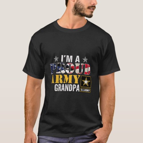 IM A Proud Army Grandpa American Flag Military Gi T_Shirt