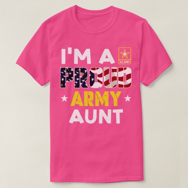 Im a Proud AUNT USA American Flag Family Solider T-Shirt (Design Front)