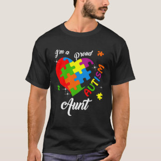 I'm A Proud Autism Aunt Autism Awareness Matching T-Shirt