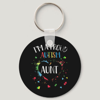 I'm A Proud Autism Aunt Autism Awareness T-shirt f Keychain