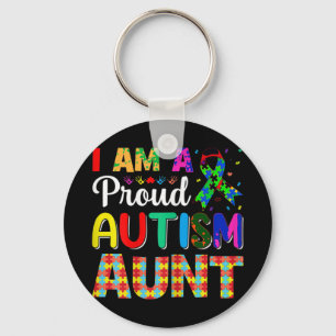 I'm a proud autism aunt design for autism aunties keychain