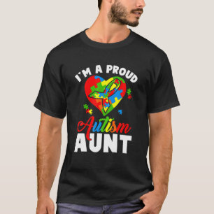 I'm A Proud Autism Aunt Proud Autism Syndrome Awar T-Shirt