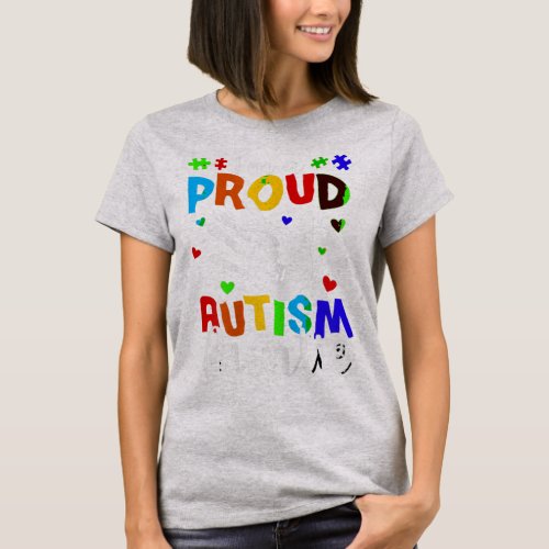 Im A Proud Autism Auntie T_Shirt Funny Autism Aw T_Shirt