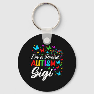 I'm A Proud Autism Gigi Autism Awareness Ribbons B Keychain