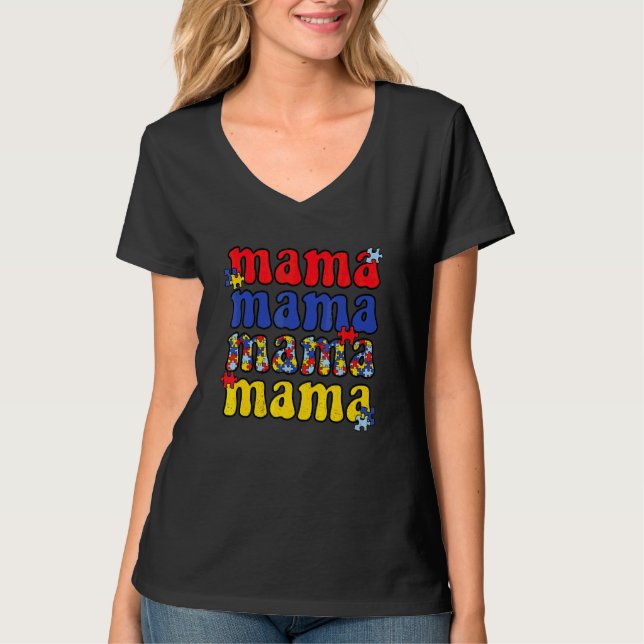 I'm A Proud Autism Mama Mother Mom Women Heart T-Shirt (Front)