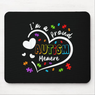 Im a Proud Autism Memere Love Heart Family Reunion Mouse Pad