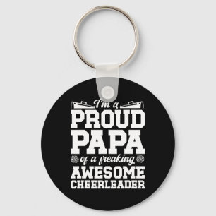 I'm A Proud Cheer Papa Of A Cheerleader Papa Grand Keychain