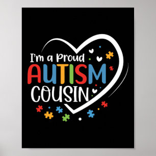 I'm A Proud Cousin Love Heart Autism Awareness Puz Poster