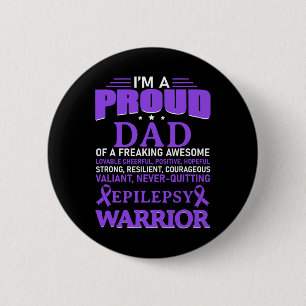 I'm A Proud Dad Epilepsy Awareness Purple Ribbon M Button
