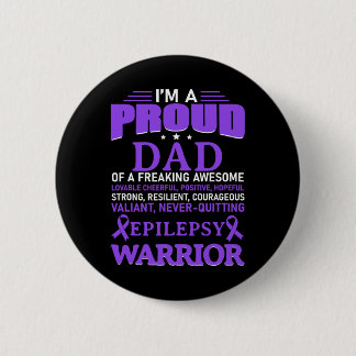 I'm A Proud Dad Epilepsy Awareness Purple Ribbon M Button