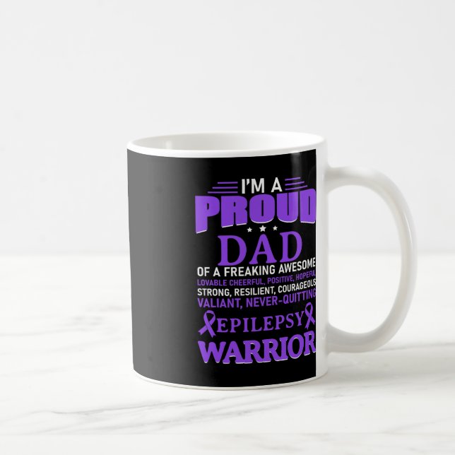 I'm A Proud Dad Epilepsy Awareness Purple Ribbon M Coffee Mug (Right)