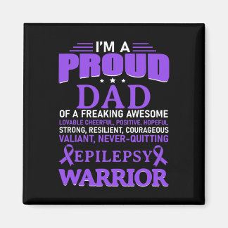 I'm A Proud Dad Epilepsy Awareness Purple Ribbon M Magnet