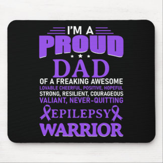 I'm A Proud Dad Epilepsy Awareness Purple Ribbon M Mouse Pad