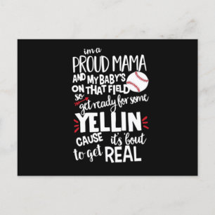 I'm A Proud Mama And My Baby's On That Field Announcement Postcard