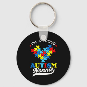 Im A Proud Nonnie Autism Awareness Heart Autistic Keychain