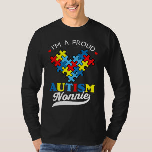 I'm A Proud Nonnie Autism Awareness Heart Autistic T-Shirt