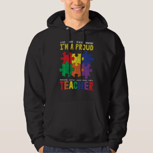 Im A Proud Teacher Students Autistic Kids Autism  Hoodie