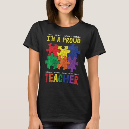 Im A Proud Teacher Students Autistic Kids Autism  T_Shirt